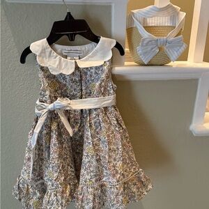Floral Kids Dress with White Accents